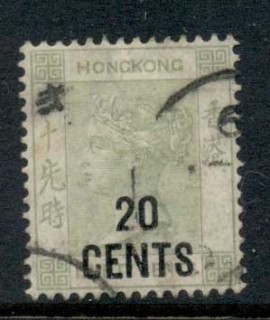 Hong-Kong-1891-QV-Portrait-20c-on-30c-grey-gerrn-FU