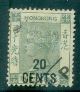 Hong-Kong-1891-QV-Surch-20c-on-30c-grey-green-FU-lot78128