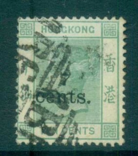 Hong-Kong-1891-QV-Surch-7c-on-10c-green-FU-lot78120