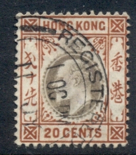 Hong-Kong-1904-11-KEVII-Portrait-20c-orange-brown-brown-grey-FU-2