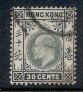 Hong-Kong-1904-11-KEVII-Portrait-30c-black-grey-green-FU