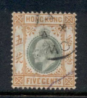 Hong-Kong-1904-11-KEVII-Portrait-5c-orange-grey-green-FU