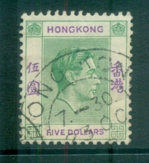 Hong-Kong-1938-48-KGVI-5-green-violet-FU-lot78156