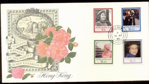 Hong-Kong-1986-QEII-60th-Birthday-Fleetwood-FDC