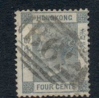 Hong-Kong-1863-80-QV-Portrait-Wmk-Crown-CC-4c-Slate-FU
