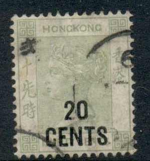 Hong-Kong-1891-QV-Portrait-20c-on-30c-grey-gerrn-FU