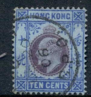 Hong-Kong-1904-11-KEVII-Portrait-10c-ultra-lilac-on-blue-FU