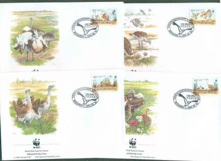 Hungary-1994 WWF Birds 4x FDC