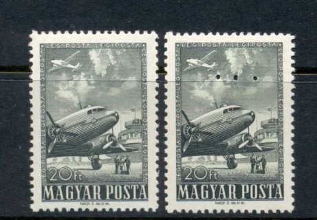 Hungary-1957-Budapest-Airport-punched-MUH