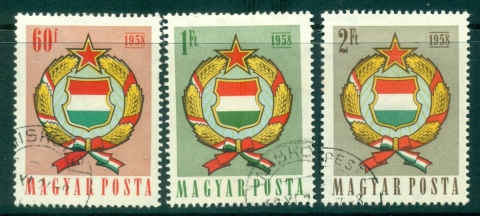 Hungary-1958-Arms-of-Hungary-FU-lot37635