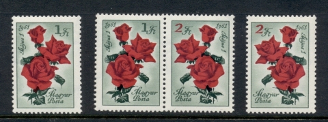 Hungary-1961-May-Day-Flowers-MUH