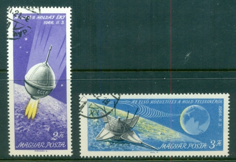 Hungary-1966-Soft-Landing-on-Moon-by-Russian-Satellite-CTO