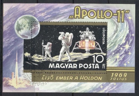 Hungary-1969-Apollo-11-MS-CTO