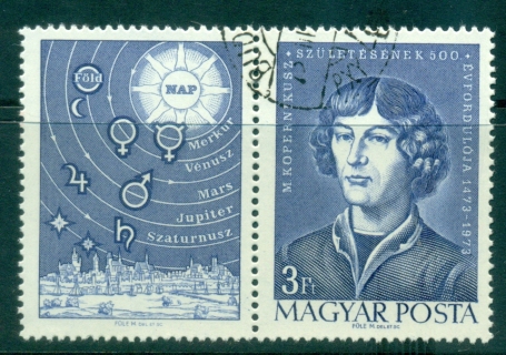 Hungary-1973-Copernicus-label-CTO-lot37940