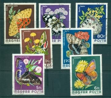 Hungary-1974-Butterflies-Moths-CTO-lot37917