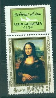 Hungary-1974-Mona-Lisa-label-CTO-lot37932