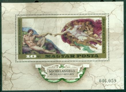 Hungary-1975-The-Creation-of-Adam-by-Michelangelo-MS-Muh