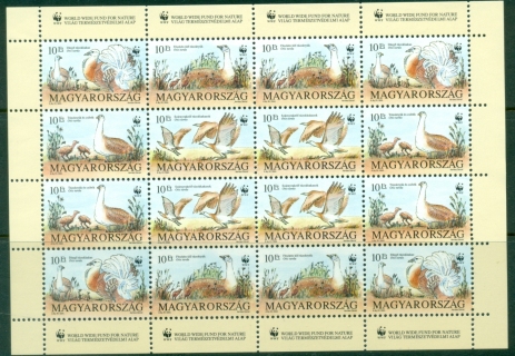Hungary-1994-WWF-Bird-Otis-tarda-sheetlet-MUH