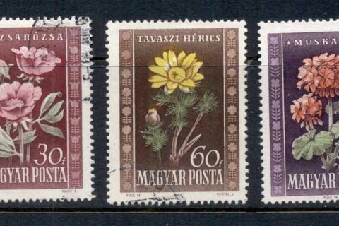 Hungary-1950-Flowers-FU