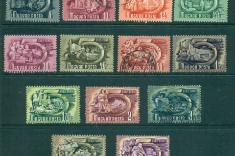 Hungary-1951-52-Five-Year-Plan-Wmk-Star-13-14-FU-lot37571