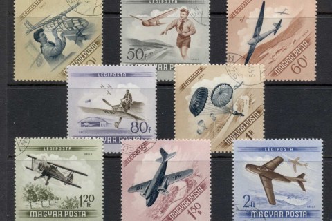 Hungary-1954-Airmail-Planes-CTO