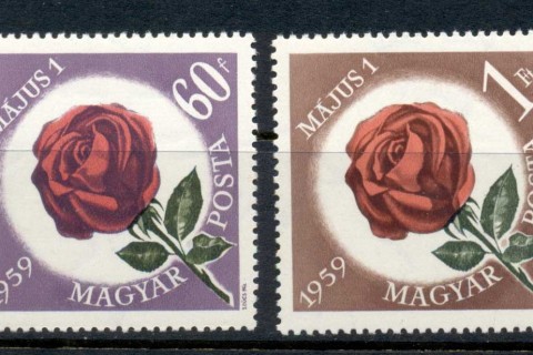 Hungary-1959-Labour-Day-Roses-MUH
