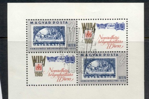 Hungary-1965-Vienna-Stamp-Ex-MS-CTO