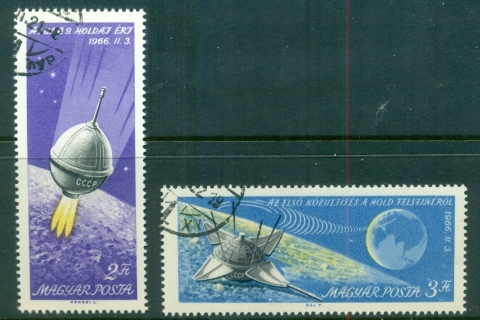 Hungary-1966-Soft-Landing-on-Moon-by-Russian-Satellite-CTO