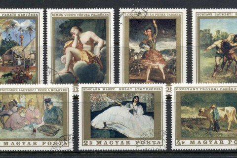 Hungary-1969-French-Paintings-CTO