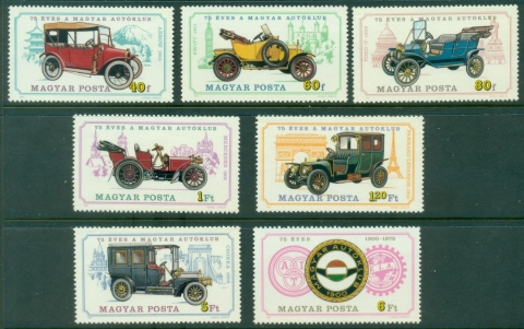 Hungary-1975-Antique-cars-MUH
