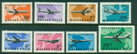 Hungary-1977-Airplanes-Maps-MUH