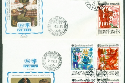 Hungary-1979-IYC-International-Year-of-the-Child-2x-FDC-lot32102