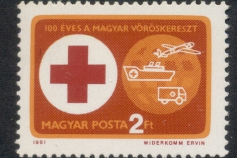 Hungary-1981-Hungarian-red-Cross-Cent-MUH