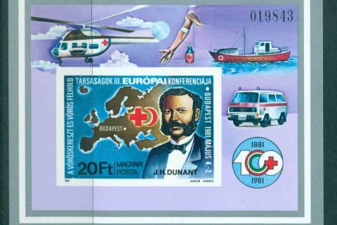 Hungary-1981-Red-Cross-IMPERF-MS-MUH-lot58812