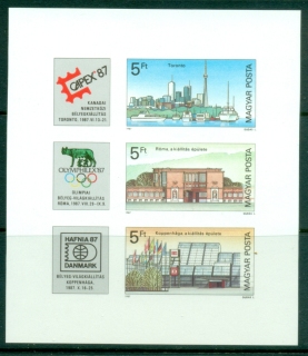 Hungary-1987-Stamp-Exhibitions-MS-MUH