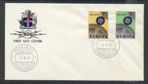 Iceland-1967-Europa-Cogwheels-FDC