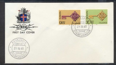 Iceland-1968-Europa-Key-with-Emblem-FDC