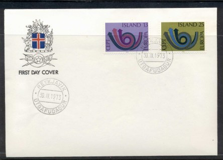 Iceland-1973-Europa-Posthorn-Arrow-FDC