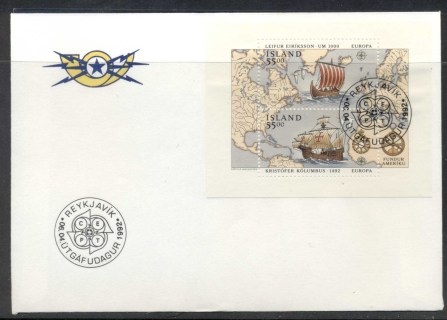 Iceland-1992-Europa-Columbus-Discovery-of-America-MS-FDC