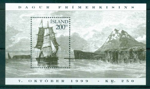 Iceland-1999-Stamp-Day-Sailing-Ship-MS-MUH-lot32386