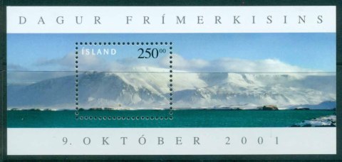 Iceland-2001-Stamp-Day-Esja-Mountain-MS-MUH-lot32493