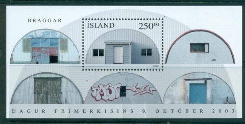 Iceland-2003-Stamp-day-Quonset-Hut-MS-MUH-lot32524