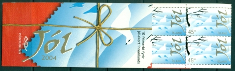 Iceland-2004-Xmas-Bird-Ptarmigan-in-snow-booklet-MUH