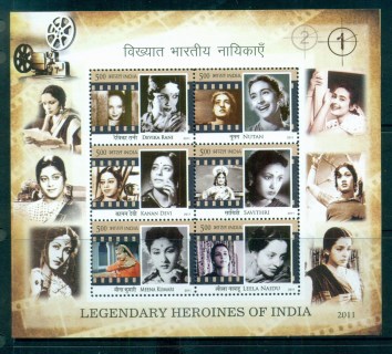 India-2011-Legendary-Heroines-of-India-MS-MUH-lot82661