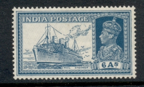 India-1937-40-KGVI-Pictorial-6a-ship-MLH