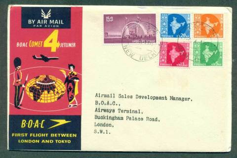 India-1959-First-Flight-BOAC-London-Tokyo-4-Apr-59-lot42626