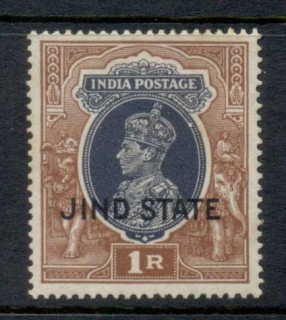 India-Jind-State-1938-KGVI-1R-light-tones-MUH