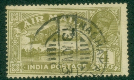 India-1929-KGV-Airmail-4a-FU