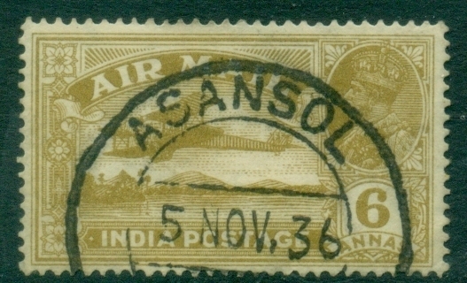 India-1929-KGV-Airmail-6a-FU