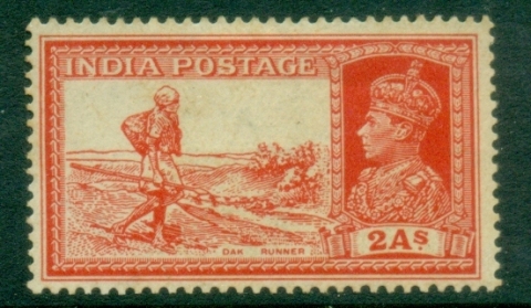 India-1937-40-KGVI-Pictorial-2a-Dak-Runner-MLH_1
